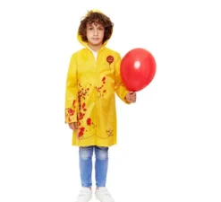 Costume da impermeabile giallo insanguinato per bambino
