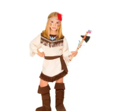 Costume da indiana beige con frange per bambina