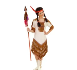 Costume da indiana con vestito beige per bambina