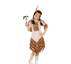 Costume da indiana con vestito beige per bambina