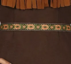 Costume da indiana marrone con frange per donna