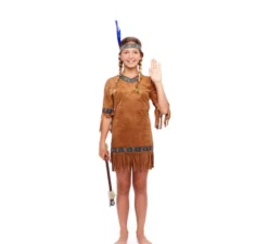 Costume da indiana marrone per bambina