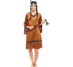 Costume da indiana marrone per donna