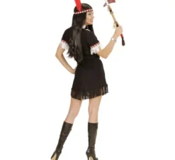 Costume da indiana nera con frange per donna