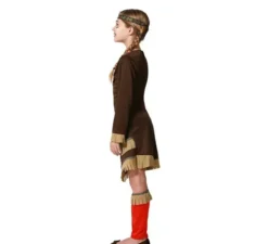 Costume da indiana rossa con frange per bambina