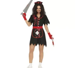 Costume da infermiera zombie nera per donna