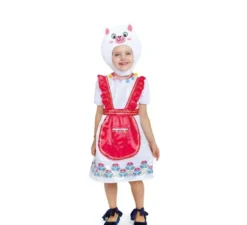 Costume da lama bianco con vestito e cappello per bambino