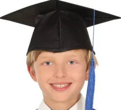 Costume da laureato blu e nero per bambini e ragazzi