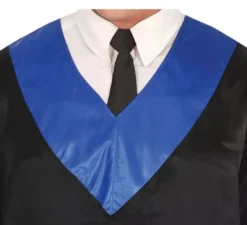 Costume da laureato nero e blu per adulto
