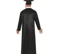 Costume da laureato nero e rosso per adulto