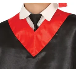 Costume da laureato rosso e nero per bambini e ragazzi