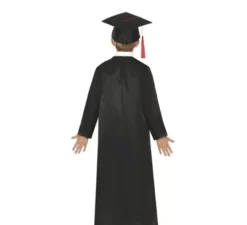 Costume da laureato rosso e nero per bambini e ragazzi