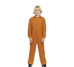 Costume da lavoratore arancione o tuta con chiusura frontale per bambini