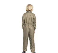 Costume da lavoratore beige o tuta con chiusura frontale per bambino