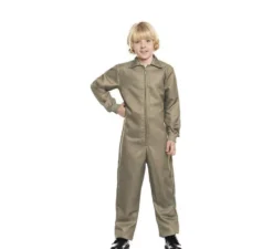 Costume da lavoratore beige o tuta con chiusura frontale per bambino