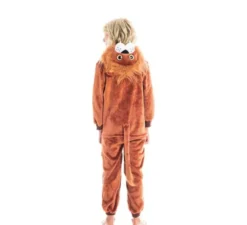 Costume da leone marrone con cappuccio per bambino