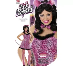 Costume da leopardo in abito rosa per donna