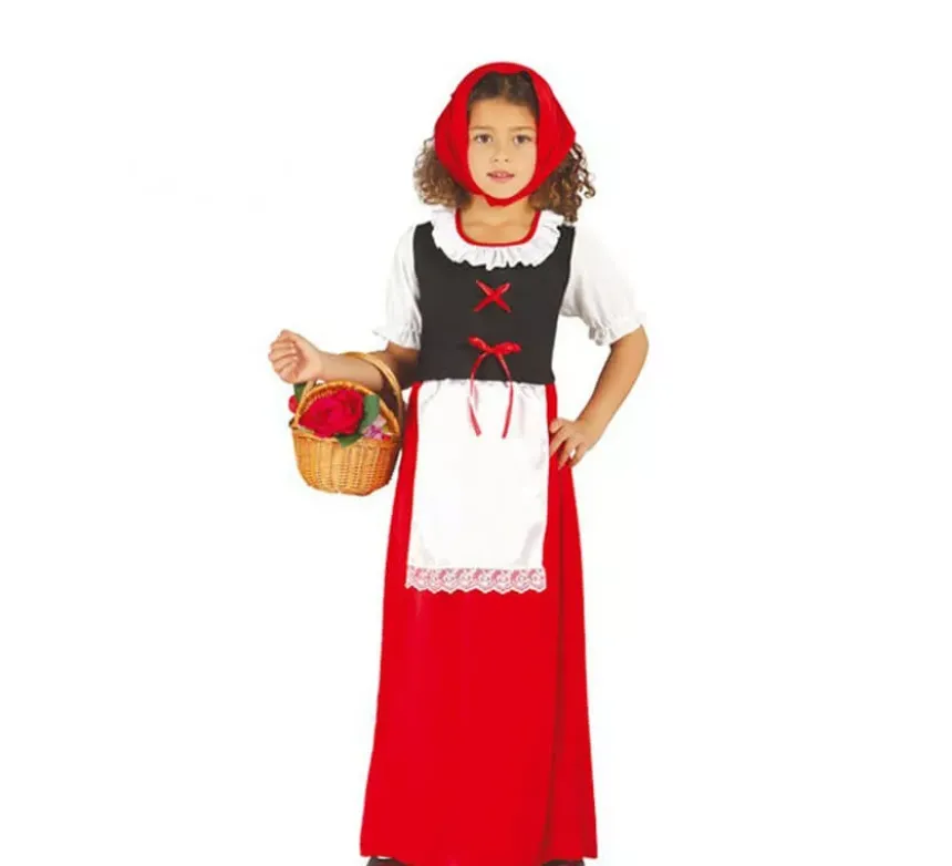 Costume da Locandiera rosso per bambina