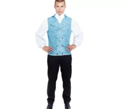 Costume da Lord inglese elegante blu per uomo