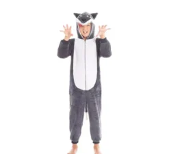 Costume da lupo grigio con cappuccio per bambino