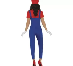 Costume da macchinista rosso per donna