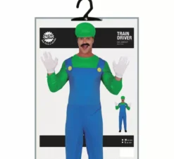 Costume da macchinista verde per uomo