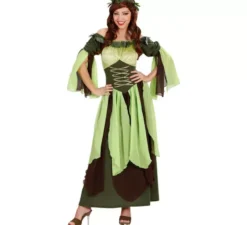 Costume da madre natura verde medievale per donna
