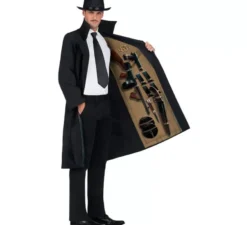 Costume da mafioso anni '70 con cappello per uomo