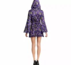 Costume da mago galattico viola per donna