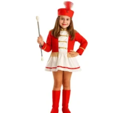 Costume da Majorette rosso per bambina