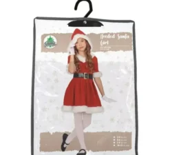 Costume da mamma natalizia con abito con cappuccio per bambina