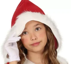 Costume da mamma natalizia con abito con cappuccio per bambina