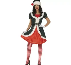 Costume da mamma natalizia verde con giacca per donna