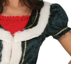Costume da mamma natalizia verde con giacca per donna