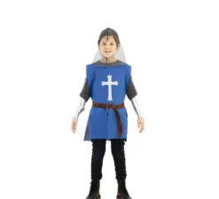 Costume da mantello da guerriero medievale blu per bambini
