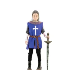 Costume da mantello da guerriero medievale blu per bambini