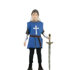 Costume da mantello da guerriero medievale blu per bambini