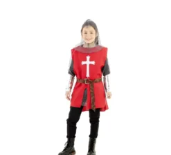 Costume da mantello da guerriero medievale rosso per bambini