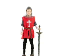 Costume da mantello da guerriero medievale rosso per bambini