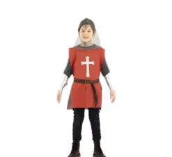 Costume da mantello da guerriero medievale rosso per bambini