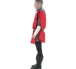 Costume da mantello da guerriero medievale rosso per uomo