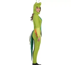 Costume da mantide verde per adulto con cappuccio e ali