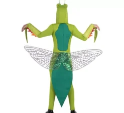 Costume da mantide verde per adulto con cappuccio e ali