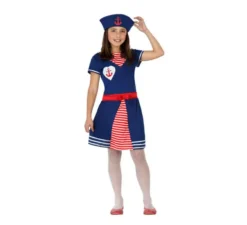 Costume da Marinaia blu con ancora per bambina
