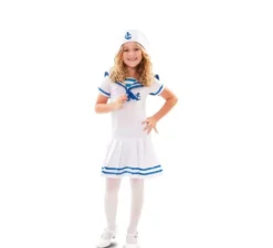 Costume da Marinaia blu e bianco per bambina