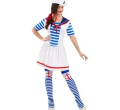 Costume da marinaio a strisce per una donna