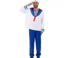 Costume da marinaio a strisce per un uomo