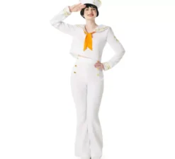 Costume da marinaio bianco con pantaloni per donna