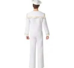 Costume da marinaio bianco con pantaloni per uomo