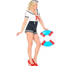 Costume da marinaio con pantaloncini alti per donna